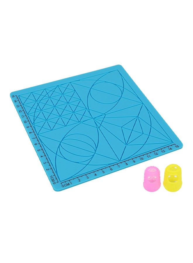 Type C 3D Printing Pen Design Mat Templates With Basic Shapes Blue 