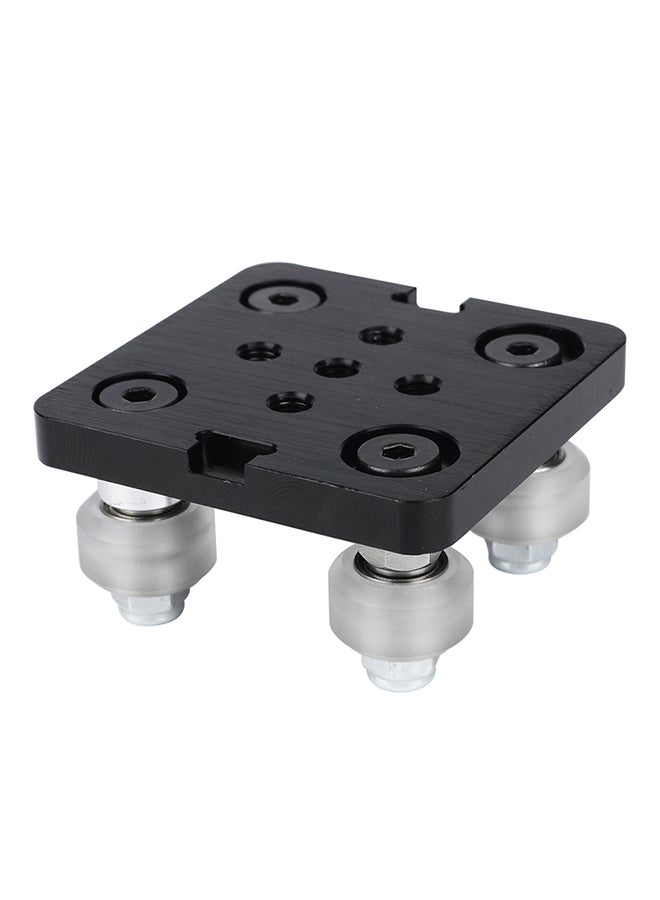 Mini V Gantry Rod Plate with Wheel For V-slot Black  - Image 1
