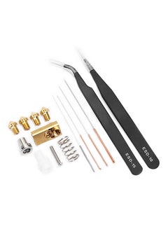 15-Piece 3D Printer Heating Nozzle Block Set With Cleaning Needles Accessories Multicolour