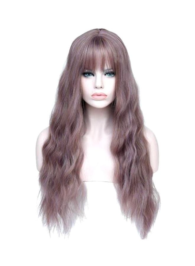 Long Curly Hair Extension Purple/Brown 70cm - Image 1