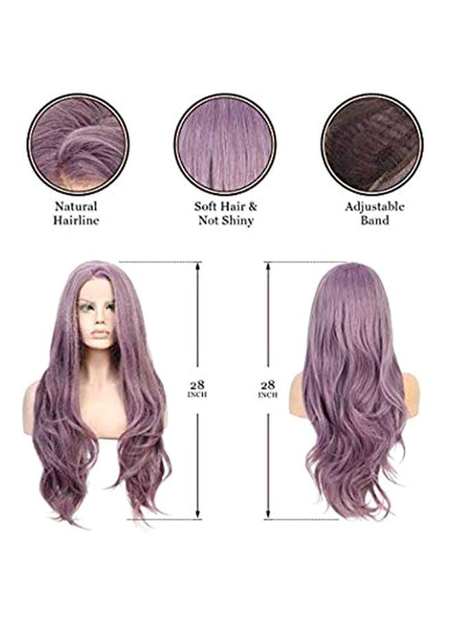 باروكة شعر طويل مموج أرجواني - Image 4