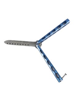 Butterfly Metal Comb Knife Training Tool Silver/Blue