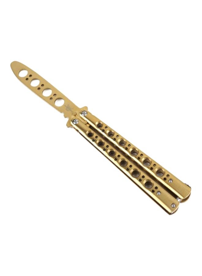 Butterfly Metal Comb Knife Training Tool Gold - Image 1