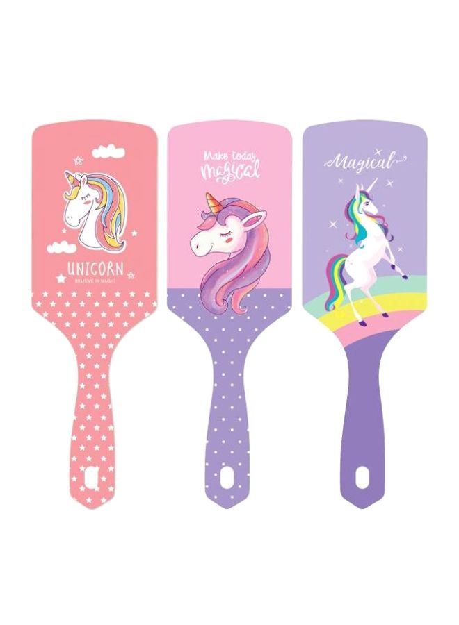 3-Piece Patterned Hair Brush Multicolour - Image 1