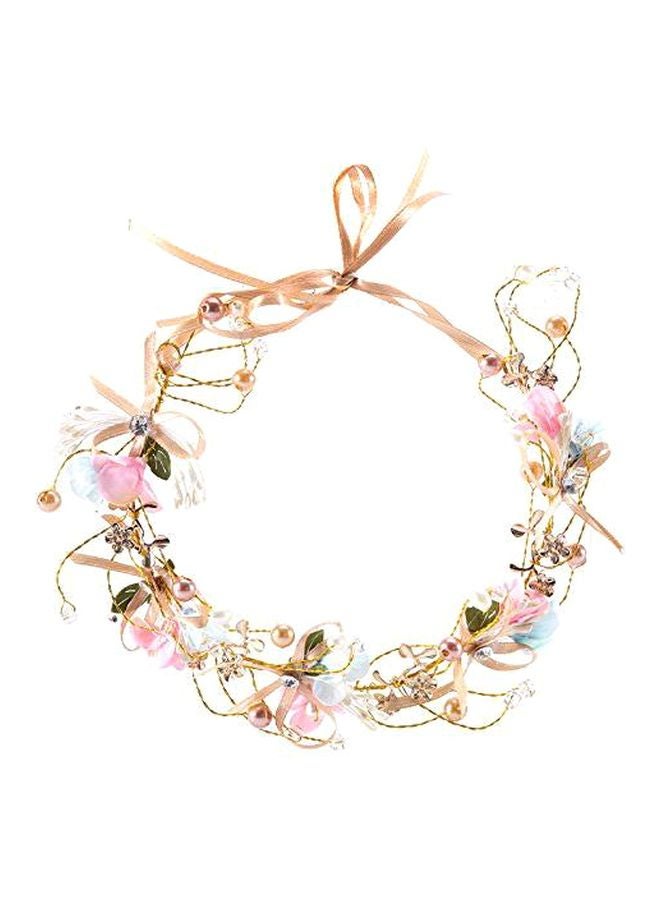 Handmade Flower Garland Hair Wreath Multicolour - Image 1