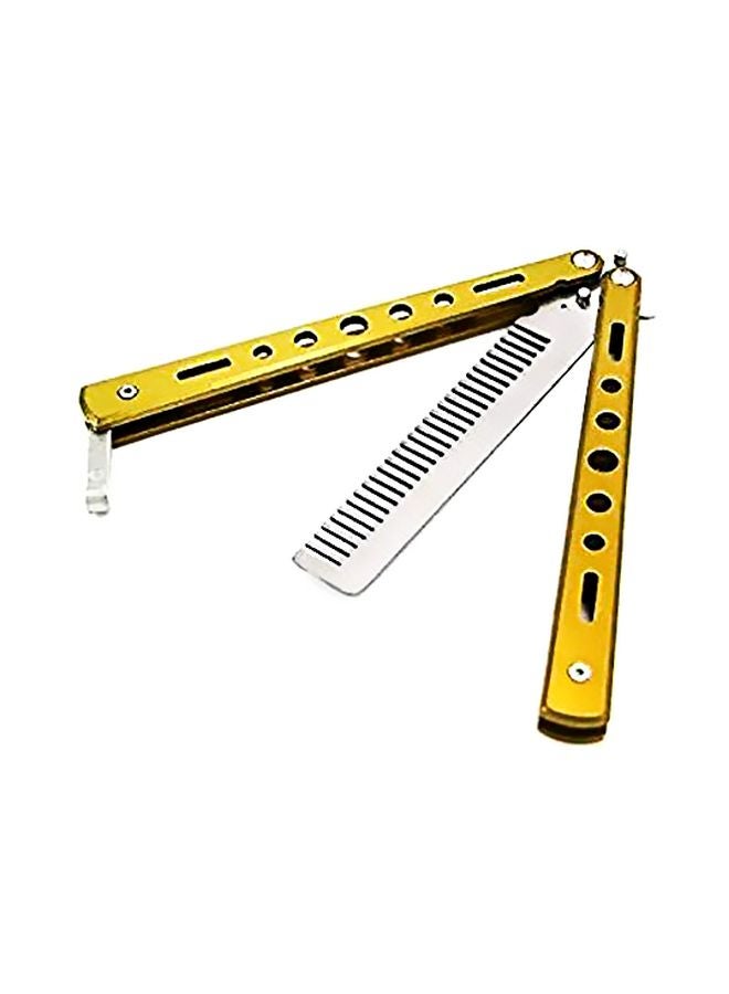 Generic Butterfly Metal Comb Knife Trainer Tool Gold/Silver - Image 1