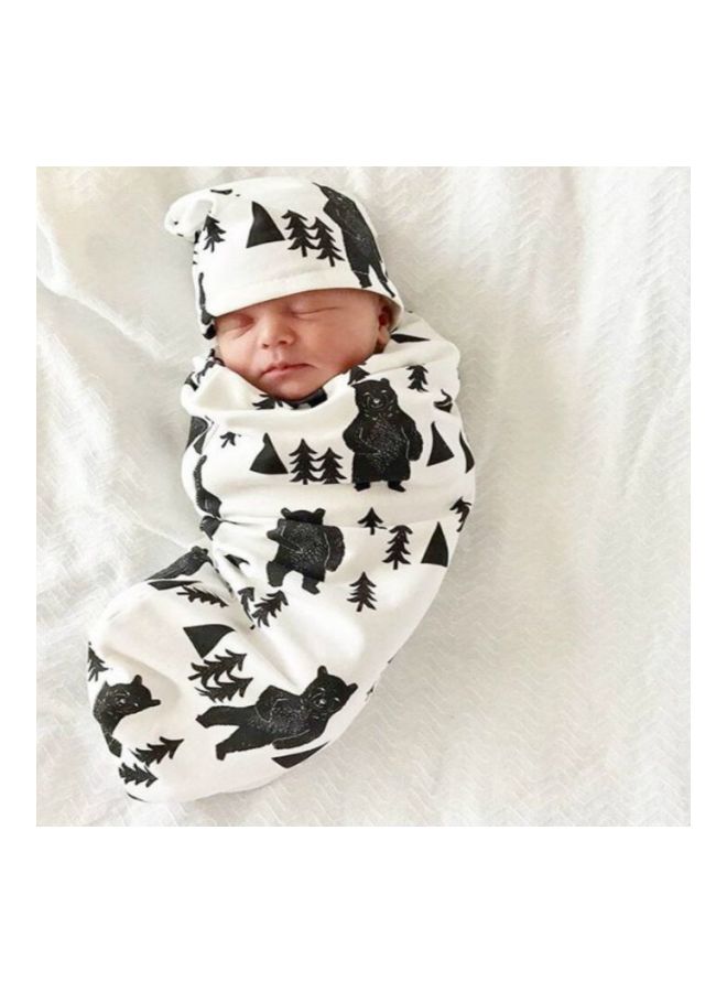 2-Piece Muslin Swaddle Blanket With Headband - Image 2