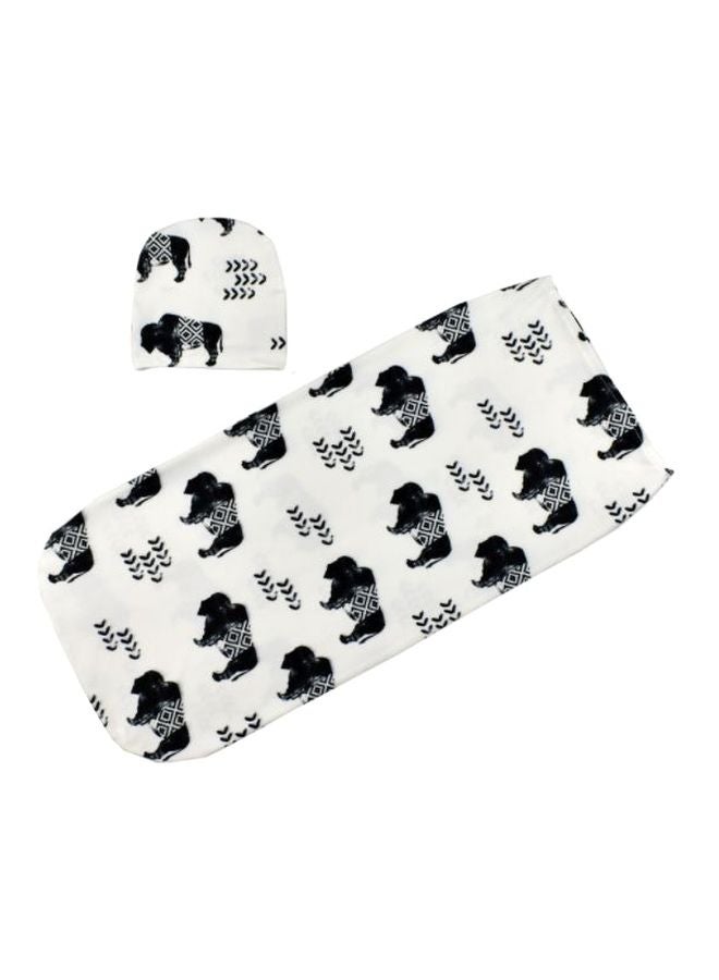 2-Piece Muslin Swaddle Blanket With Headband - Image 1