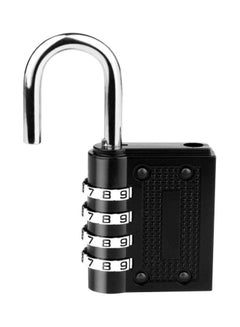 4 Digit Combination Padlock Black/Silver 1.57x3x1.26inch