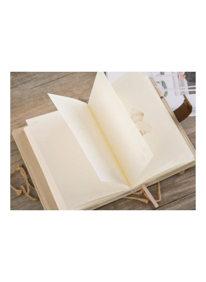 Combination Lock Cartoon Diary Notebook Beige/Brown/White - Image 2