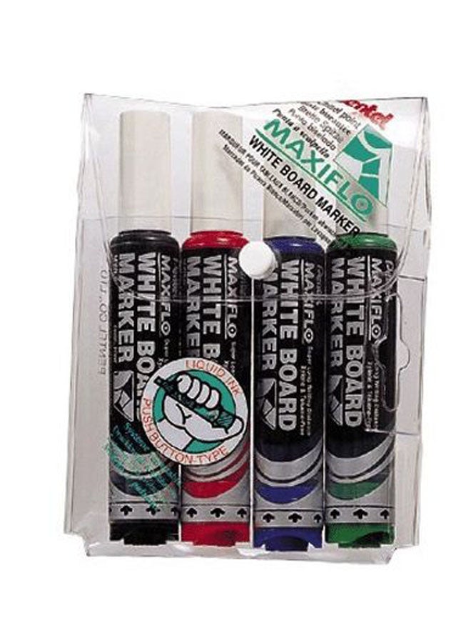 4 قطع من أقلام ماركر أحمر / أسود / أخضر