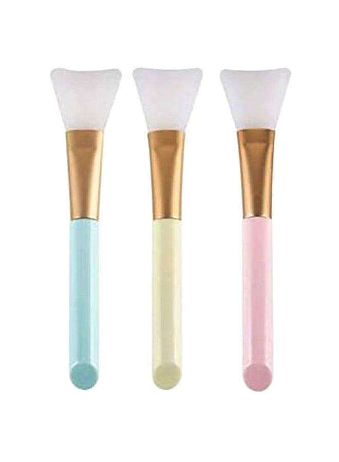 3-Piece Silicone Face Mask Brush White/Gold/Pink - Image 1