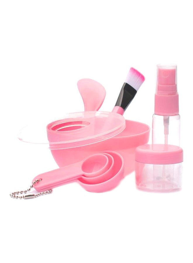 9-Piece Facial Mask Tool Set Pink/Clear