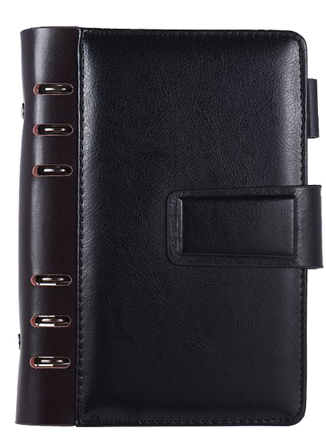 A6 Loose Leaf Spiral Notebook Black