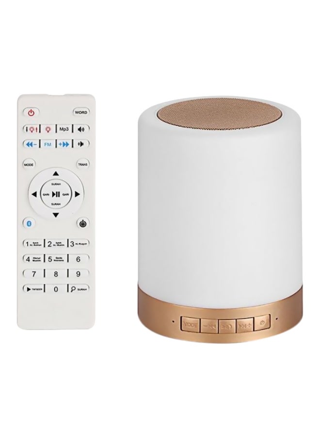 Portable Bluetooth Speaker With Touch Lamp White/Gold