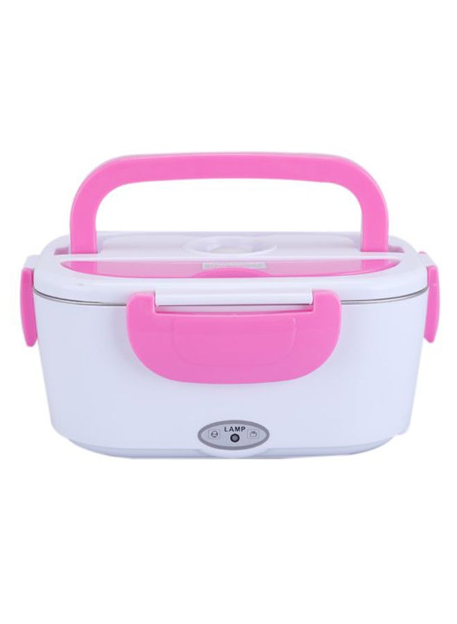 Portable Electric Heating Lunch Box With Car Plug Pink/White