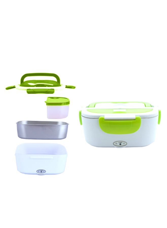 Portable Electric Heating Lunch Box With EU Plug Green/White - Image 2