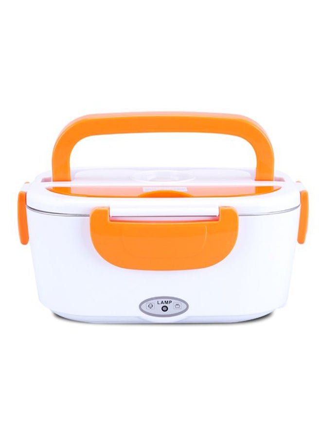 Portable Electric Heating Lunch Box With EU Plug Orange/White