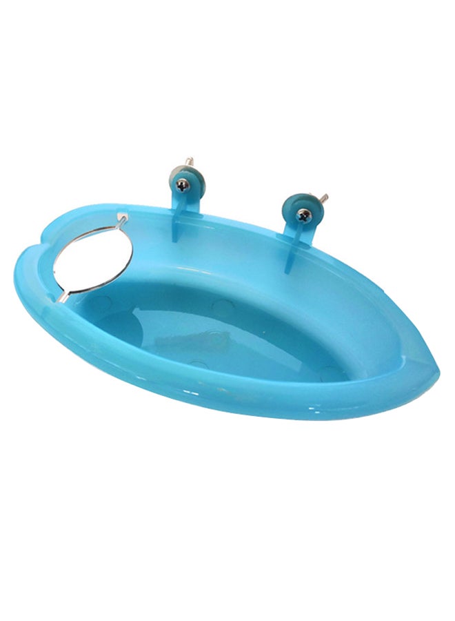HENGZI Bird Shower Bath Tub With Mirror Blue 18.7 x 10centimeter