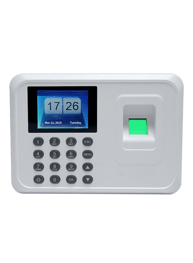 Generic Intelligent Biometric Fingerprint Password Attendance Machine White 