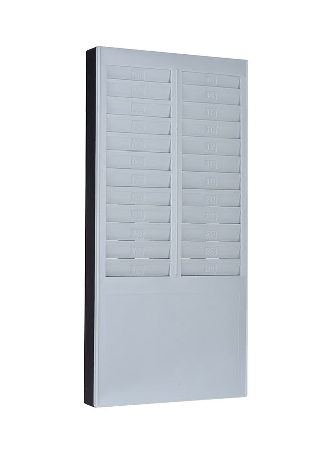DOYO 24-Pocket Card Rack Wall Mount Holder Attendance White 