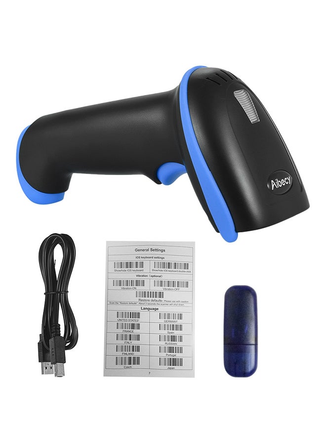 Generic USB Wired Handheld Barcode Scanner Blue/Black 