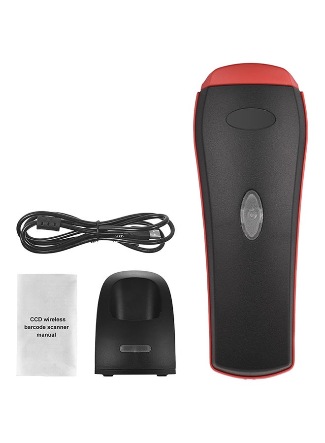 ماسح باركود سلكي محمول باليد بمنفذ USB أسود/أحمر - Image 1