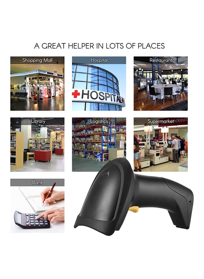 ماسح باركود لاسلكي أسود - Image 2