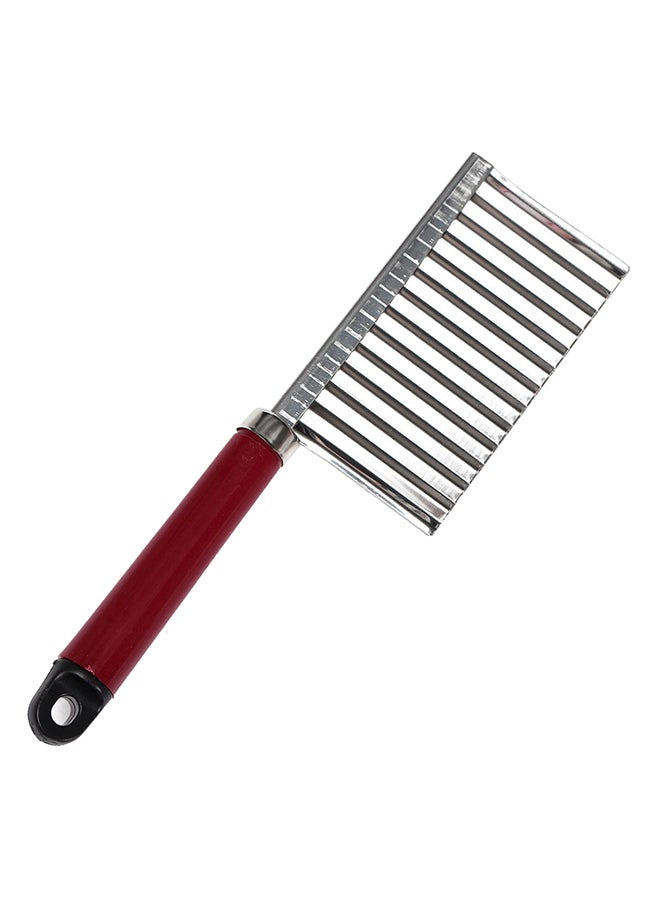 Stainless Steel Potato Chip Vegetable Crinkle Cutter Silver/Brown  - Image 1