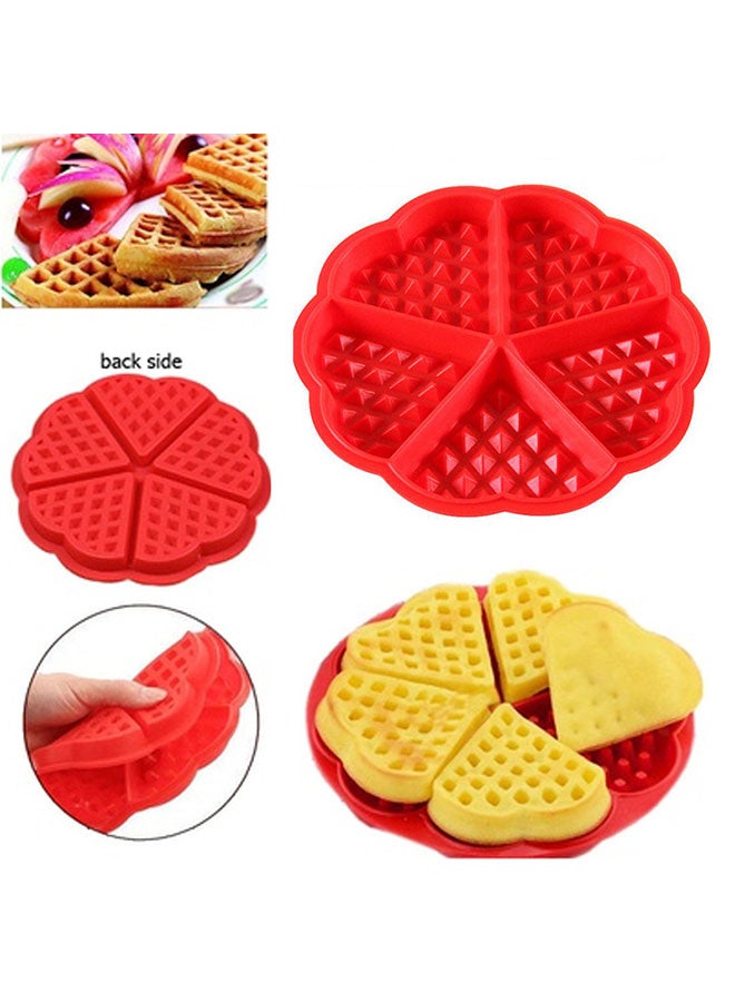 Silicone Heart Shape Waffles Pancake Baking Mould Red - v1561711211/N27090442A_4