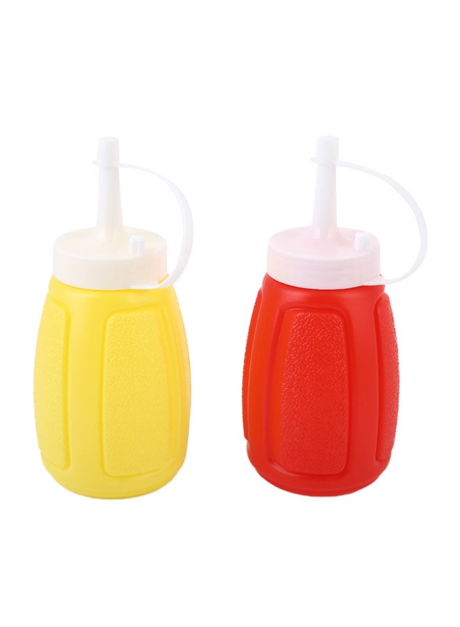 2-Piece Plastic Ketchup Squeeze Bottle Yellow/Red - Image 1