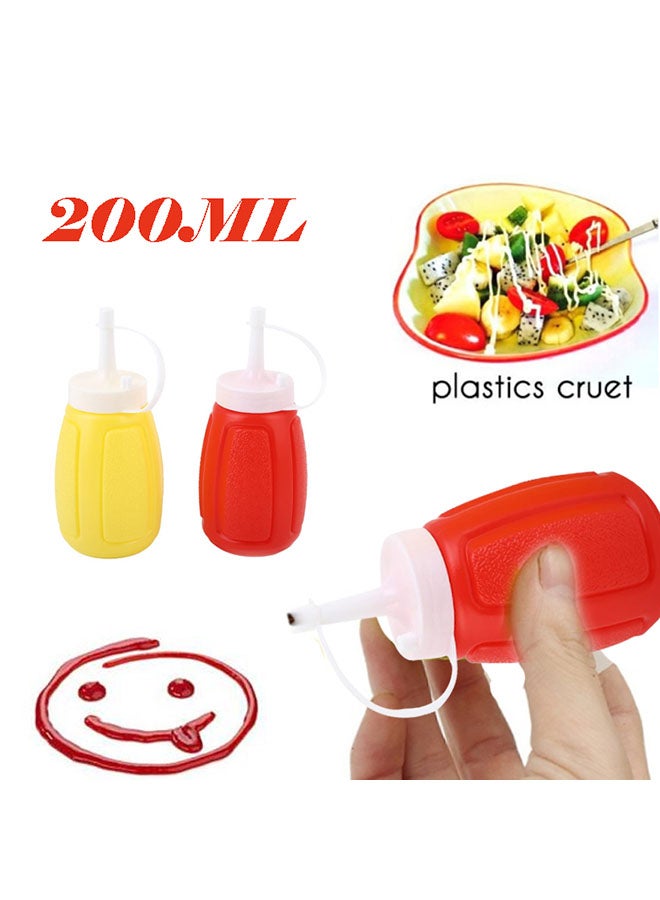 2-Piece Plastic Ketchup Squeeze Bottle Yellow/Red - Image 4
