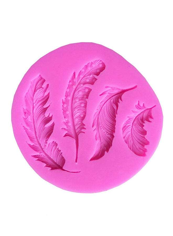 4-Piece Feather Shape Cake Mould Pink - Image 1