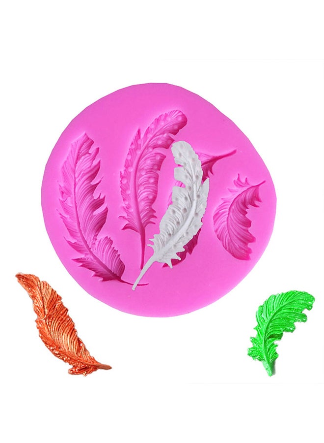 4-Piece Feather Shape Cake Mould Pink - Image 2