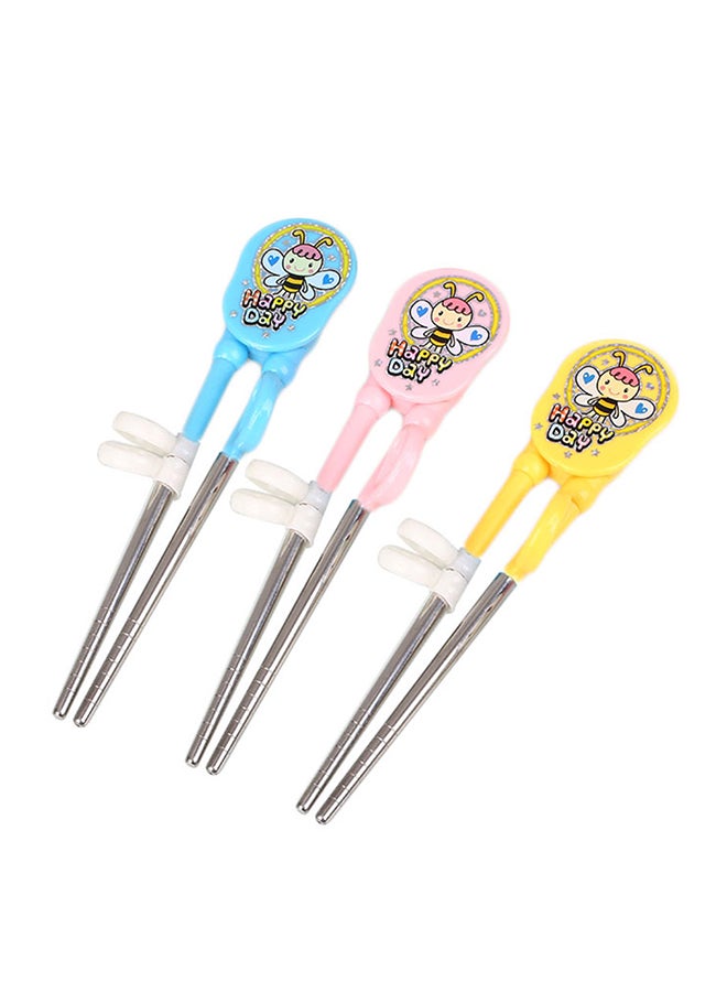 Pair Of 3 Stainless-Steel Chopsticks Multicolour  - Image 1