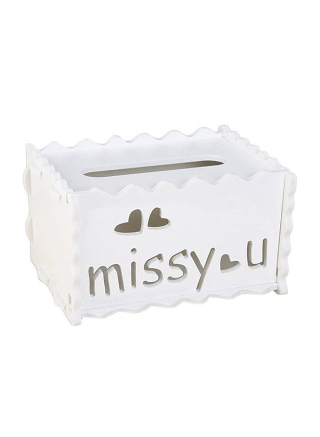 Paper Tissue Box Holder White 
