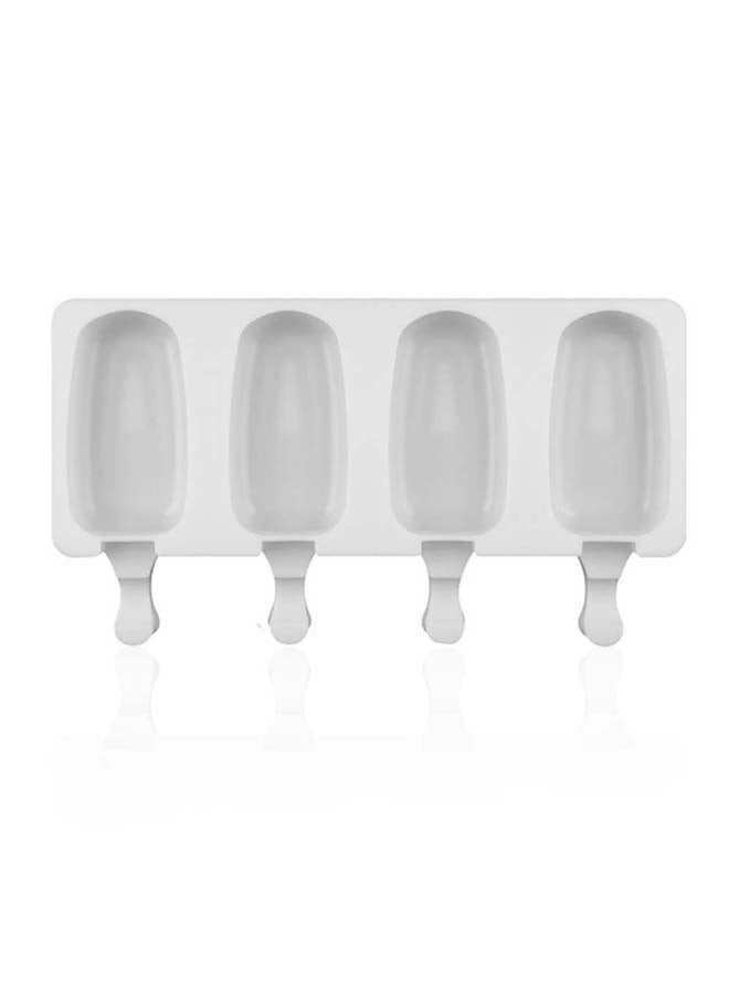 4-Hole Silica Gel Ice Cream Mould White - Image 1