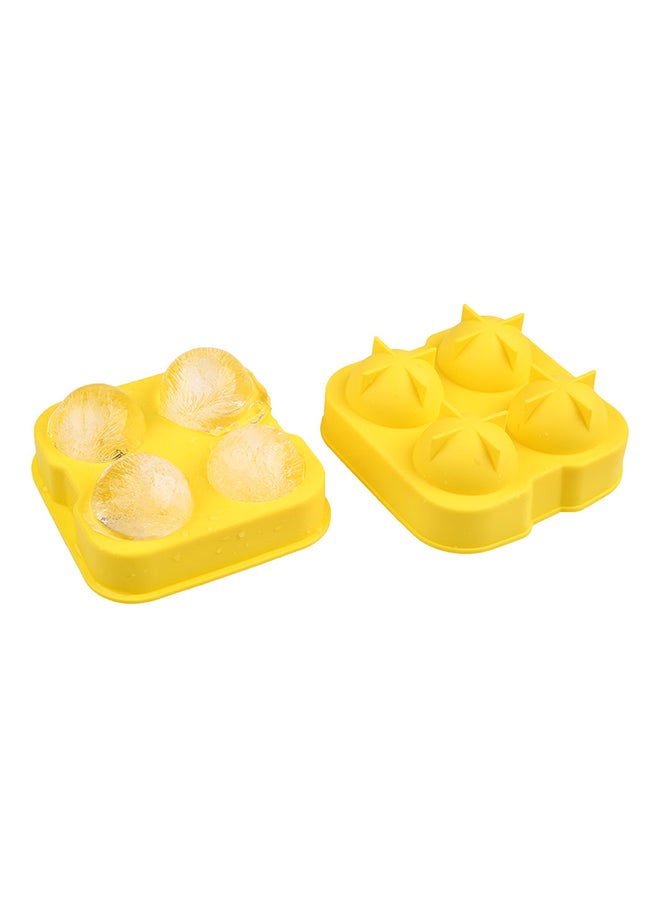 Silicone 4 Holes Ice Mold Yellow - Image 1