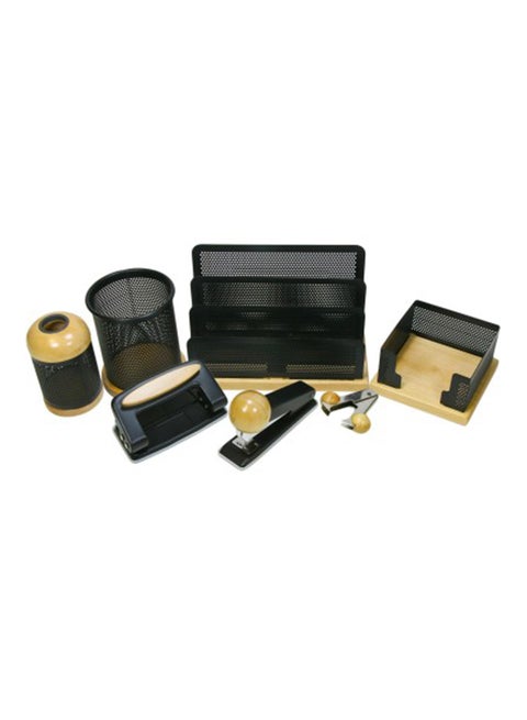 Mesh Desk Set Black/Beige