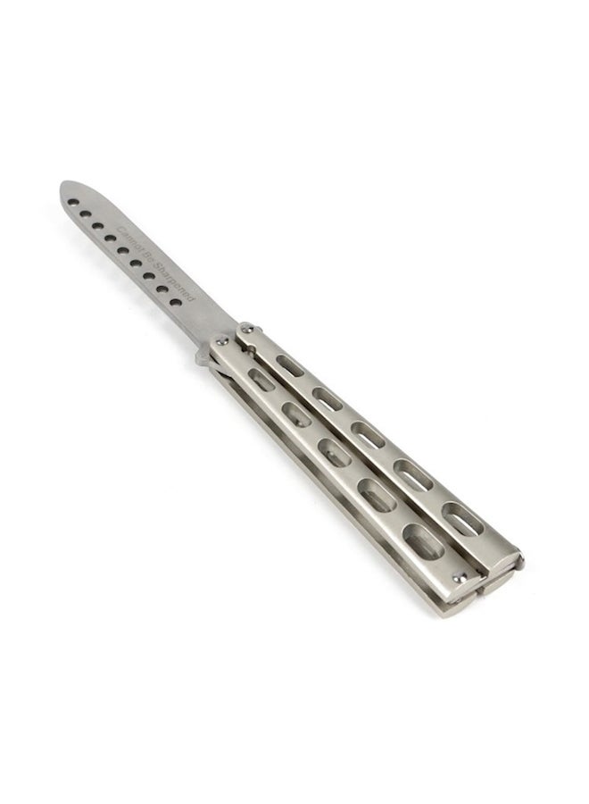Generic Metal Butterfly Style Knife Trainer Tool Silver - Image 1