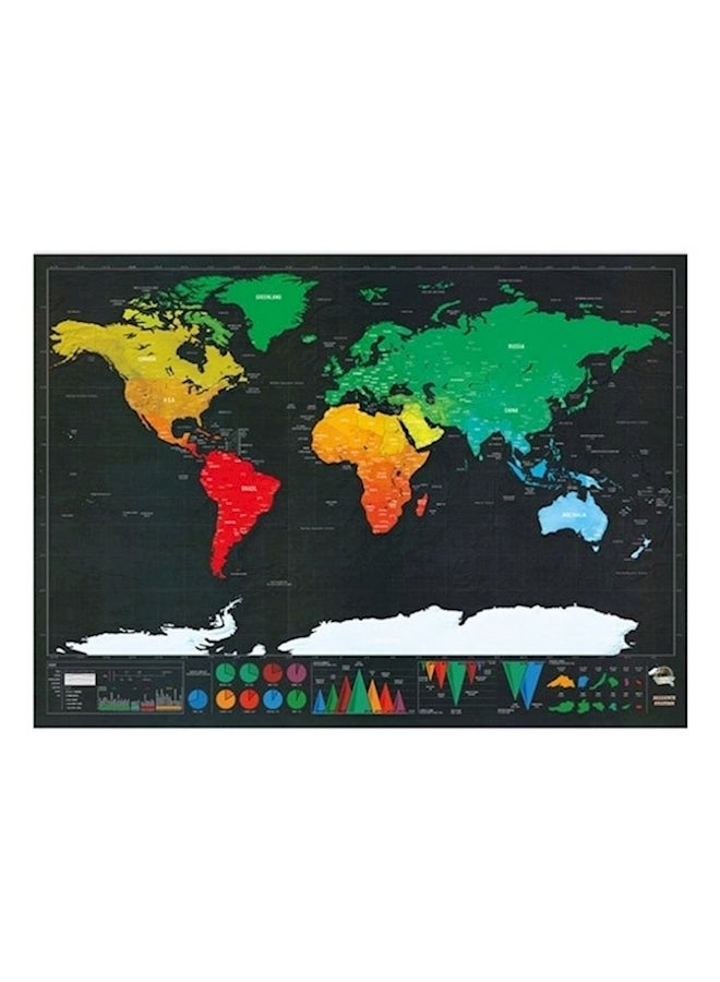Generic - Personalized Scratch Off World Map Poster Black/Yellow - Image 1