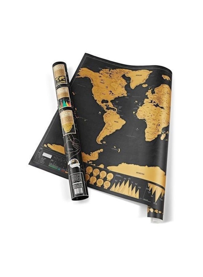 Generic - Personalized Scratch Off World Map Poster Black/Yellow - Image 1