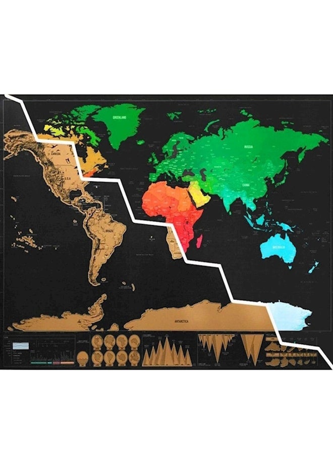 Generic World Scratch Off Travel Map Black/Yellow  - Image 5