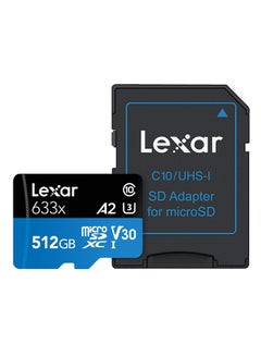 Lexar High-Performance 633x Micro SDXC 512 gb UHS-I Class 10 Card And Adapter 512 GB 