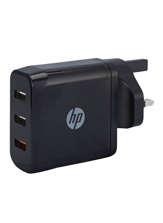 HP 3-USB Port Wall Charging Adapter Black - Image 1