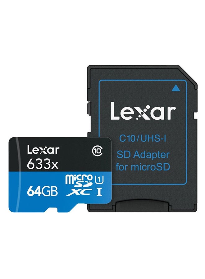 ليكسار - بطاقة Micro SDXC عالية الأداء 633x طراز UHS-I أسود - Image 1