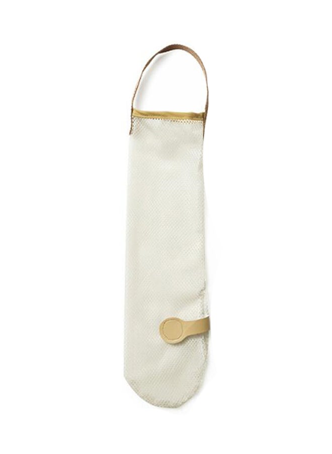 Furnishing Hollow Breathable Hanging Storage Net Bag Beige 11.5 x 45.5cm 
