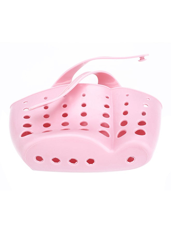 Sponge Drain Hanging Tap Basket Rack Pink 11 x 1.5 x 1.3cm