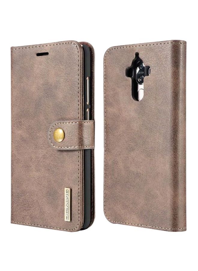 Dg Ming - Huawei Mate 9 Leather Flip Cover Brown - Image 1
