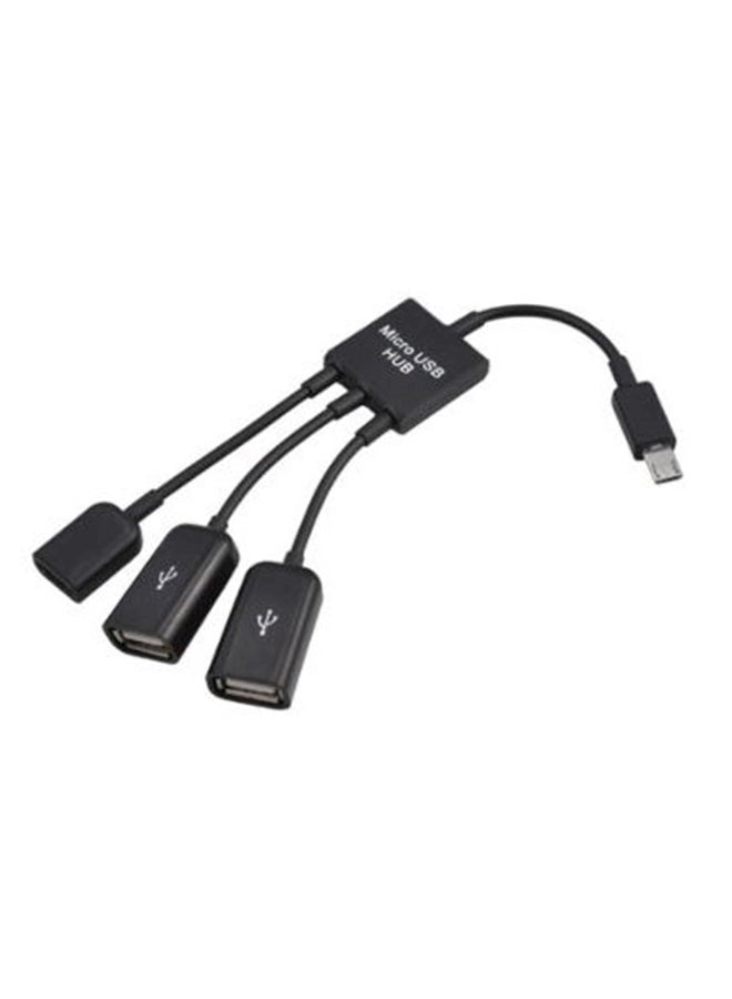 3-In-1 Micro USB Hub Black  - Image 1